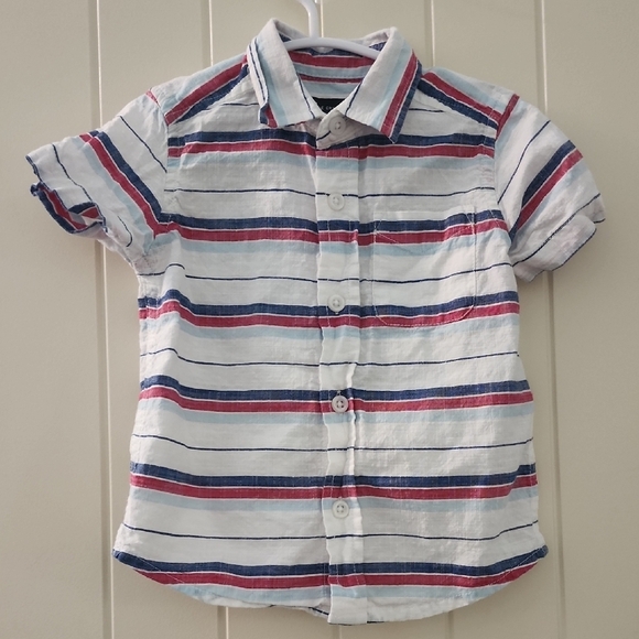 The Children's Place Red and Blue Button Down Shirt Classic Stripes - Picture 1 of 2